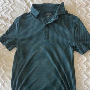 J. Crew Men's Teal and Navy Polo Shirt